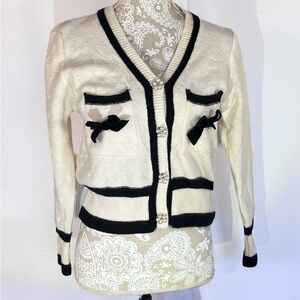 NWT J Ing Jeweled Button Cardigan Sweater